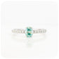 oval cut light blue moissanite with white shoulder accent stone engagement ring - Victoria's Jewellery