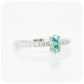 oval cut light blue moissanite with white shoulder accent stone engagement ring - Victoria's Jewellery