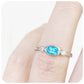 Oval cut Swiss Blue Topaz and Cubic Zirconia Stack Ring in Sterling Silver