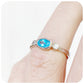 Oval cut Swiss Blue Topaz and Cubic Zirconia Stack Ring in Sterling Silver