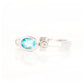 Oval cut Swiss Blue Topaz and Cubic Zirconia Stack Ring in Sterling Silver