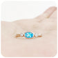 Oval cut Swiss Blue Topaz and Cubic Zirconia Stack Ring in Sterling Silver