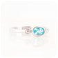 Oval cut Swiss Blue Topaz and Cubic Zirconia Stack Ring in Sterling Silver