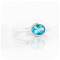 Oval cut Swiss Blue Topaz Tube set Stack Ring - Victoria's Jewellery