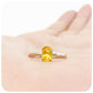 Oval cut Citrine Solitaire Ring