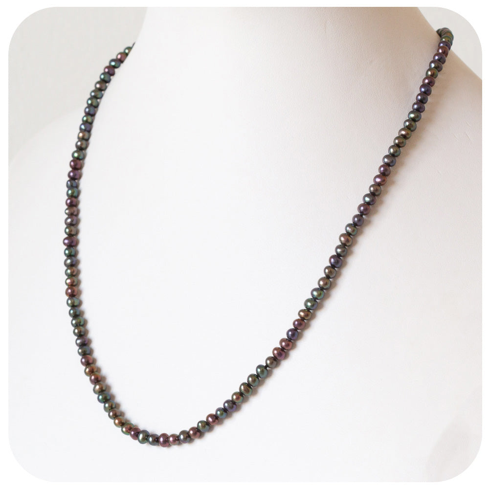 Rainbow Peacock Colour Fresh Water Pearl Necklace