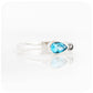 Pear cut Swiss Blue Topaz and Marcasite Stack Ring in Sterling Silver