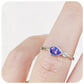 Pear cut Tanzanite and Moissanite Ring