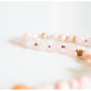 The Pink Opal, Rose Quartz and Orange Calcite Necklace with Gold Details
