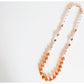 The Pink Opal, Rose Quartz and Orange Calcite Necklace with Gold Details