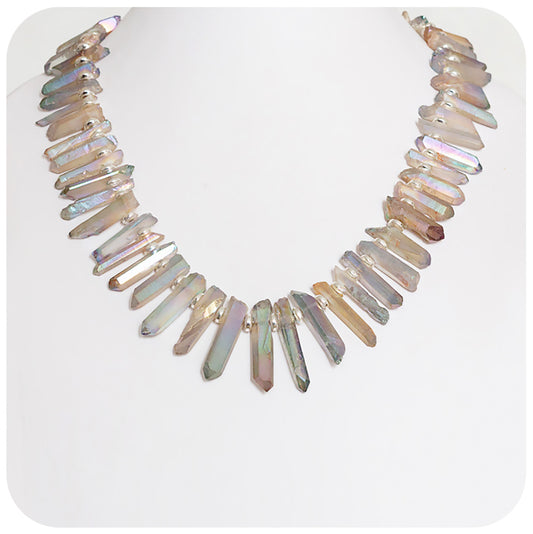 Aura Quartz Sticks and Hematite Necklace - Victoria's Jewellery