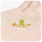 fancy yellow radiant cut moissanite engagement wedding ring - Victoria's Jewellery