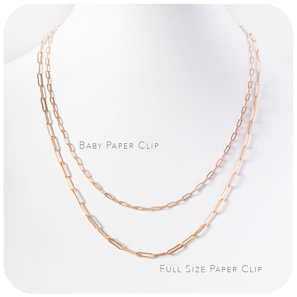 9k Rose Gold Paper Clip Chain