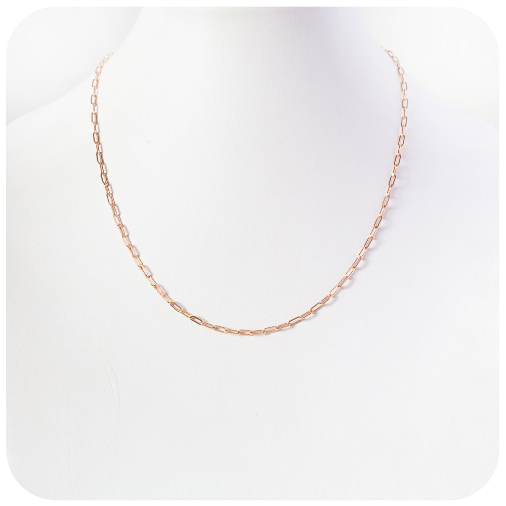 9k Rose Gold Baby Paper Clip Chain