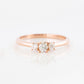 brilliant round cut moissanite trilogy engagement ring in rose gold - Victoria's Jewellery