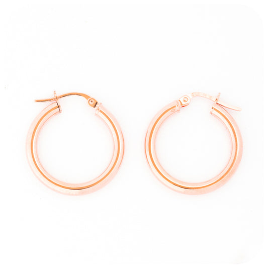 Rose Gold Hoop Earrings - Victoria's Jewellery