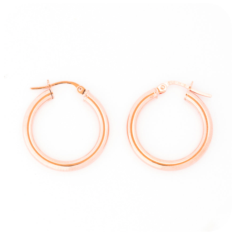 Rose Gold Hoop Earrings - Victoria's Jewellery