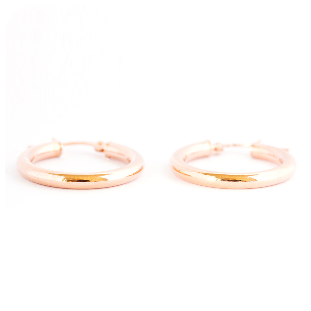 Rose Gold Hoop Earrings - Victoria's Jewellery