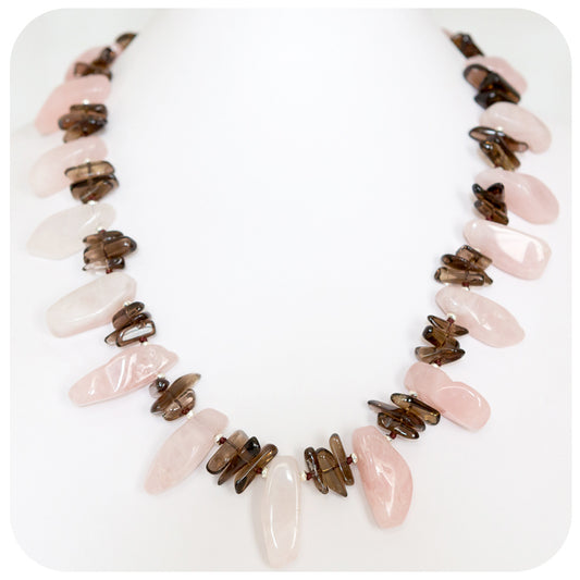 Rose Quartz and Smoky Quartz Necklace