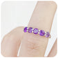 Round cut Amethyst Half Eternity Trellis Style Ring - Victoria's Jewellery