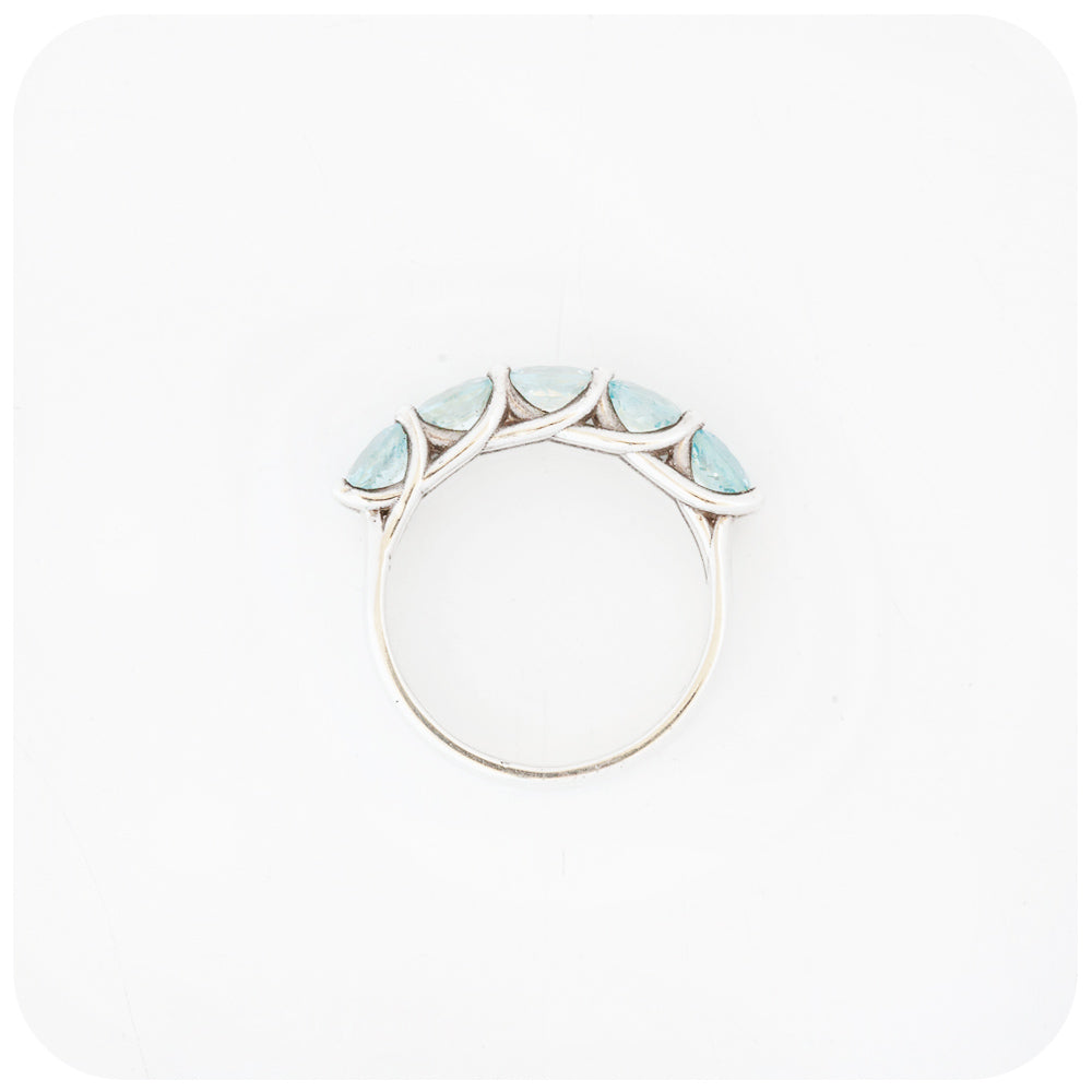 The Amanda, an Aquamarine Trellis Ring