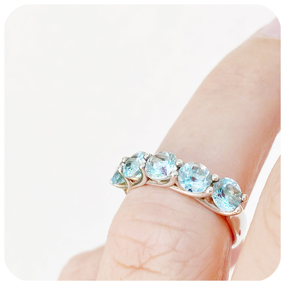 The Amanda, an Aquamarine Trellis Ring