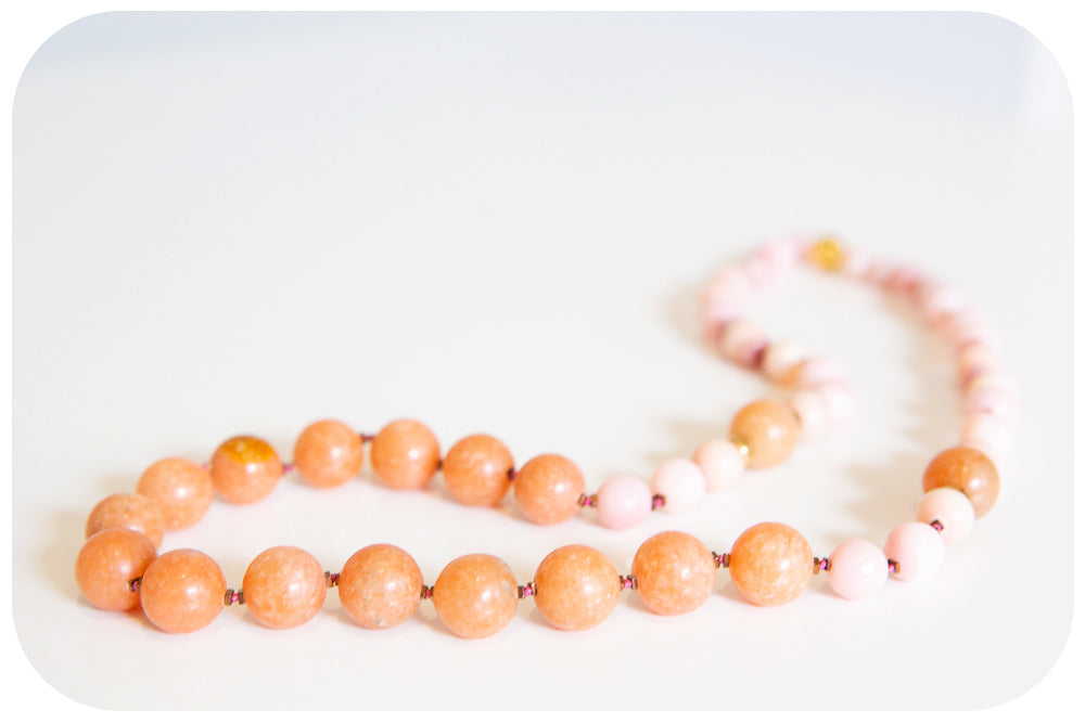 The Jade and Pink Opal Necklace
