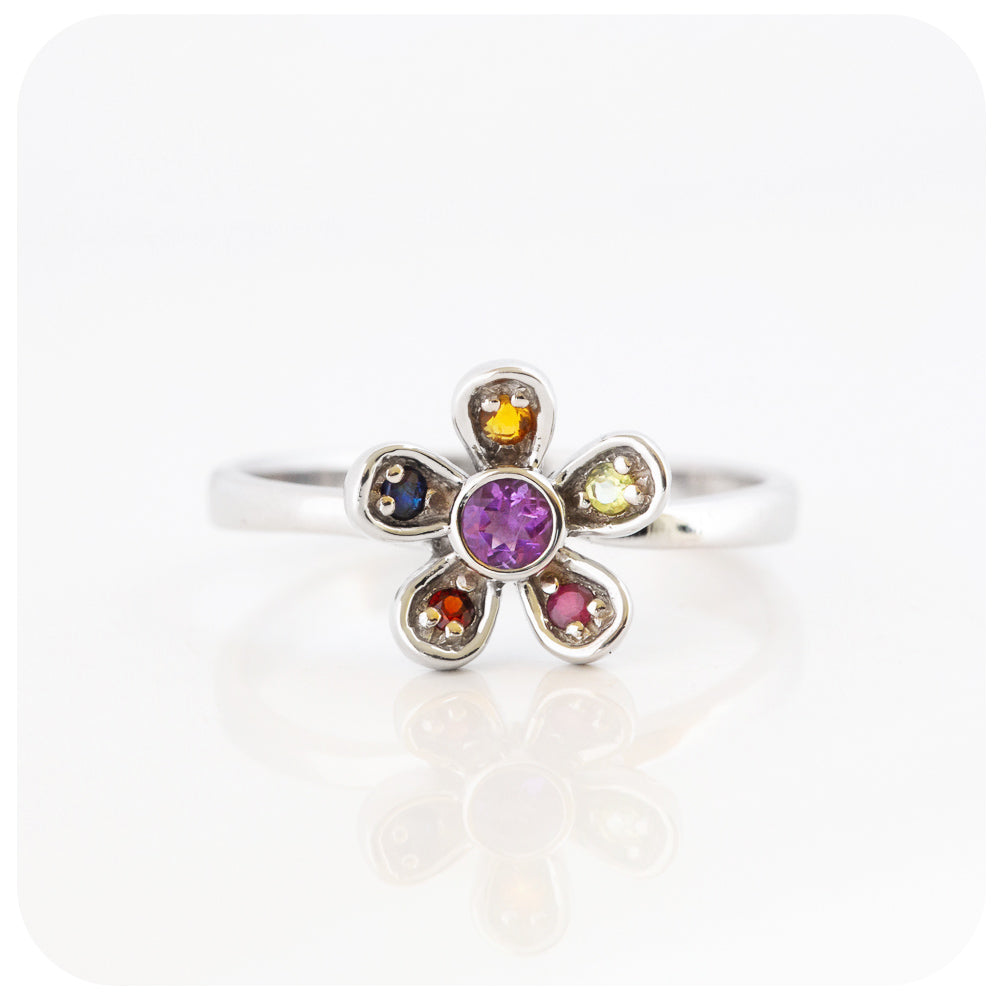 The Flower, A Rainbow Ring in Sterling Silver