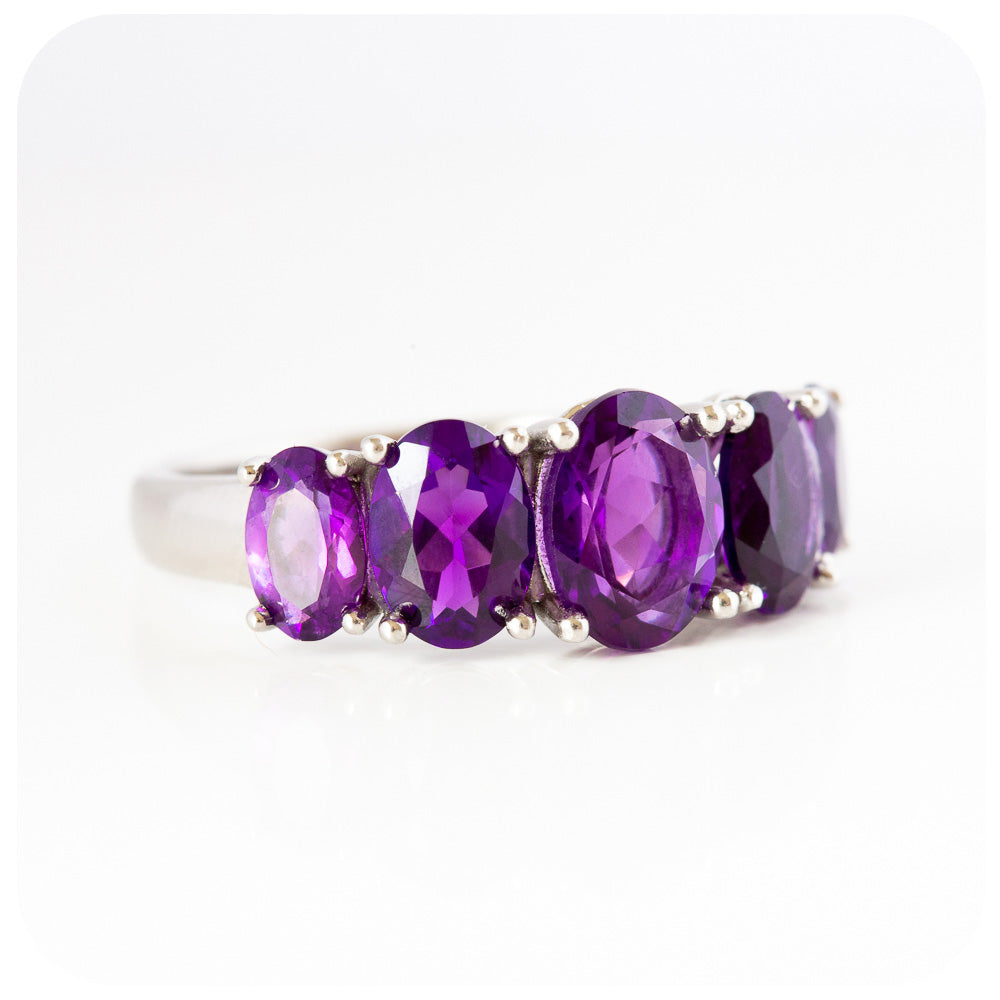 Amethyst and garnet eternity on sale ring