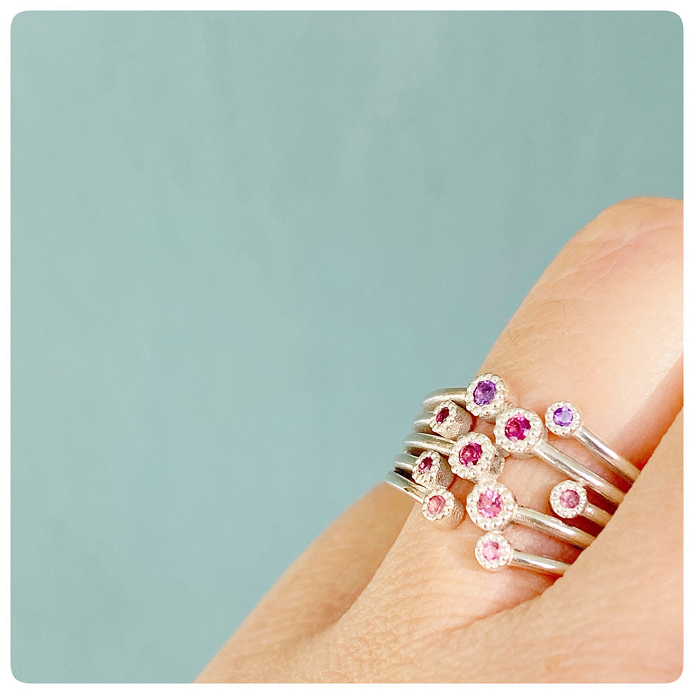 The Purple and Pink Shooting Star Ring - The February Birthstone Edition