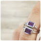 Double Emerald Cut Amethyst Ring in Sterling Silver - Victoria's Jewellery