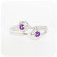 The Love Knot, Double Amethyst Ring in Sterling Silver