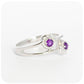 The Love Knot, Double Amethyst Ring in Sterling Silver