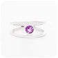 Round cut Amethyst Split Band Ring in Sterling Silver