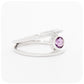 Round cut Amethyst Split Band Ring in Sterling Silver