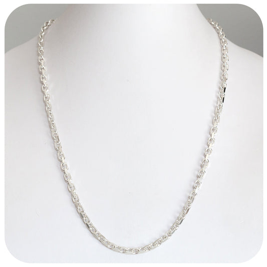 Solid Sterling Silver Anchor Chain  - 55cm