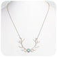 Handmade Antler Necklace in Sterling Silver with a 9x7mm Aquamarine