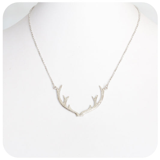 Handmade Antler Necklace in Sterling Silver