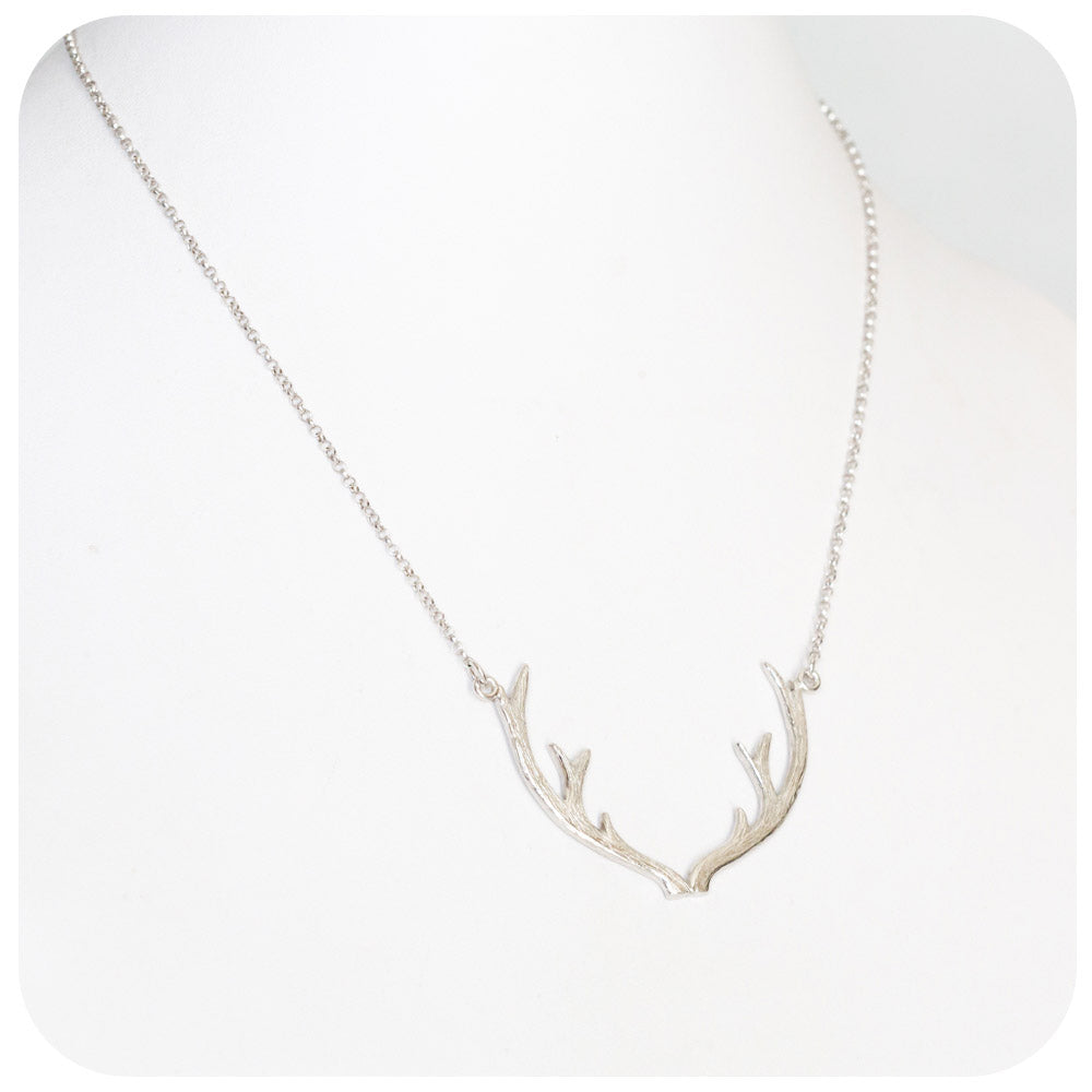 Handmade Antler Necklace in Sterling Silver