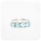 Brilliant round cut Aquamarine half eternity ring - March birthstone - Victoria's Jewellery