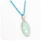 Oval Rose cut Chalcedony Pendant in Sterling Silver