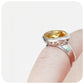 Marquise cut Bright Yellow Citrine Ring in Sterling Silver - Victoria's Jewellery
