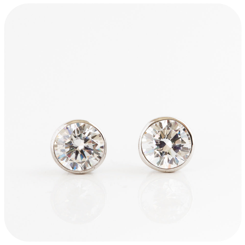 Pear Shaped Cubic Zirconia Earrings in Sterling Silver