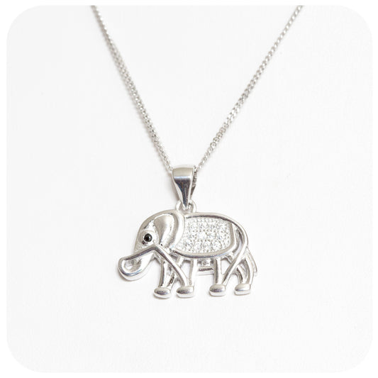 Cubic Zirconia Studded Elephant Necklace