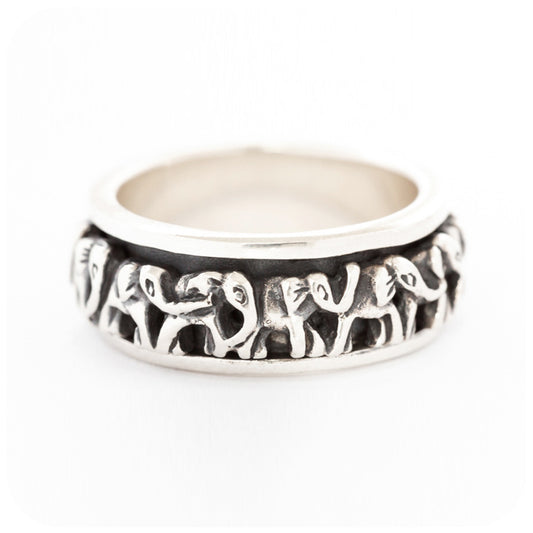 Elephant Eternity Ring with Center Spinner Band