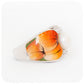 Fresh Water Pearl with Orange Enamel Ring in Sterling Silver