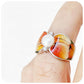 Fresh Water Pearl with Orange Enamel Ring in Sterling Silver