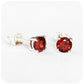 Round cut Garnet Stud Earrings in Sterling Silver - 4mm