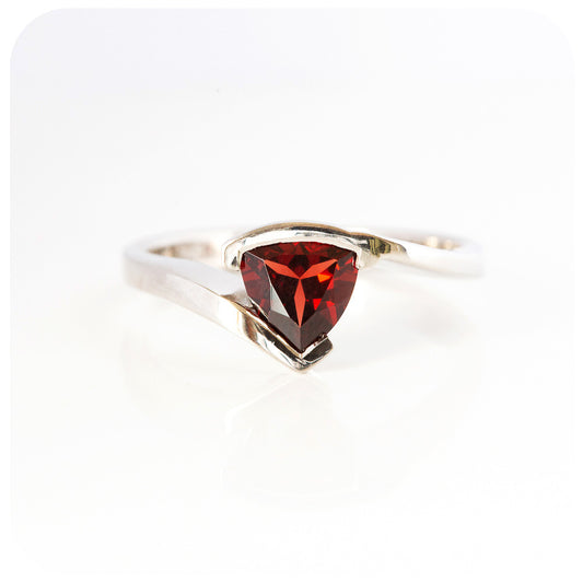 Trillion cut Garnet anniversary ring - Victoria's Jewellery