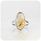 Oval cut Gold Rutile Quartz Split Band Ring